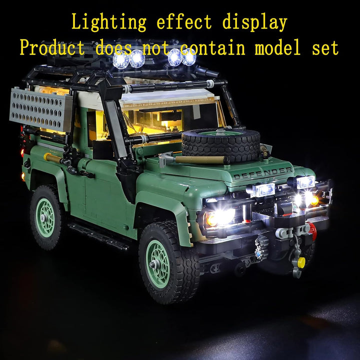 GEAMENT LED Licht-Set Kompatibel mit Lego Klassischer Land Rover Defender 90 (Land Rover Classic Def