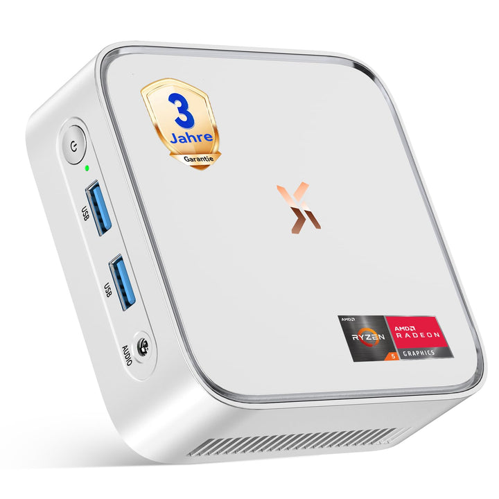 Huidun H80 Mini PC АMD Ryzen 5 (Besser als 4300U/i3-10110U) W11-Pro 16GB RAM 512GB SSD, 4K@60Hz UHD