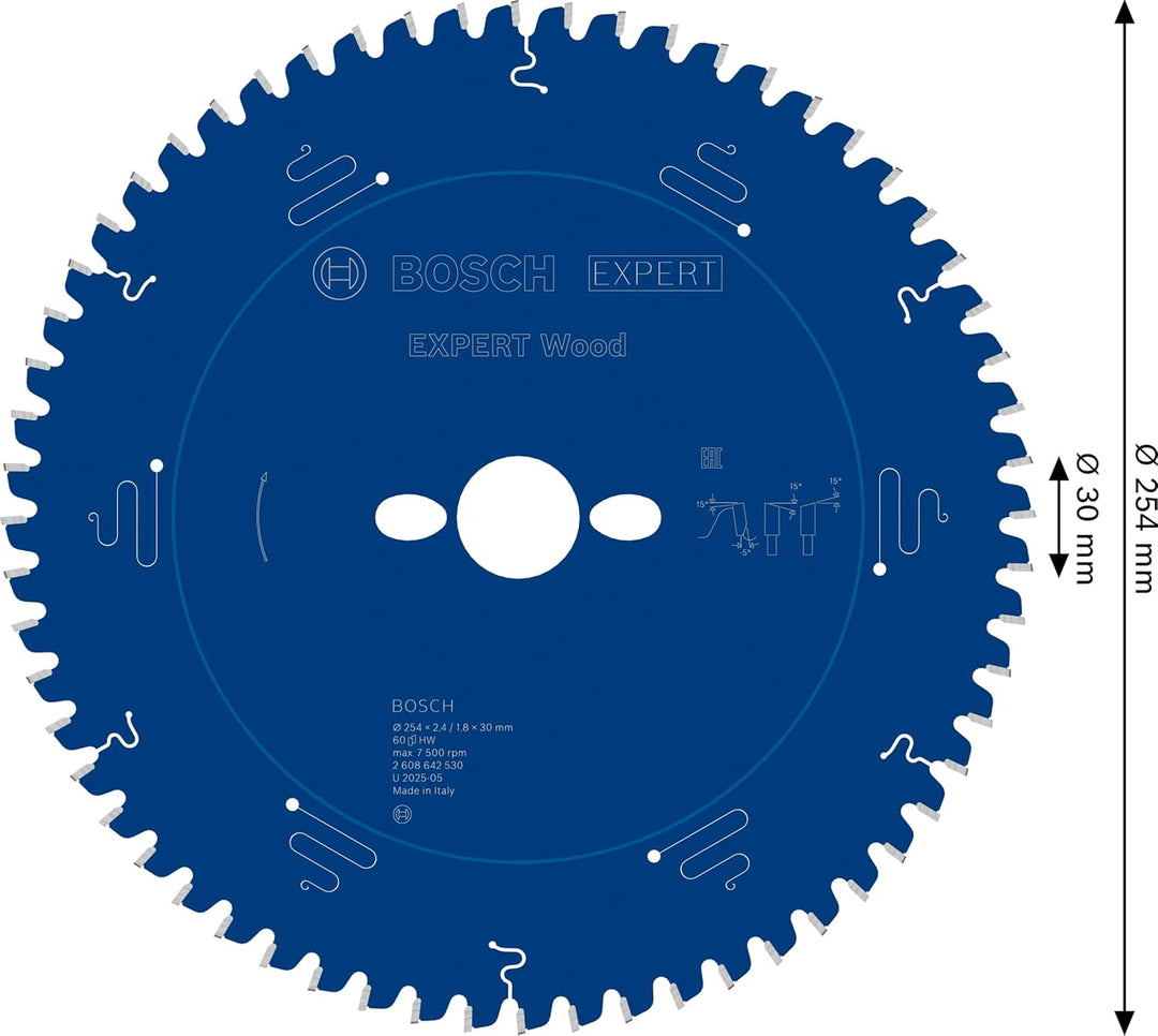 Bosch Accessories Bosch Professional 1x Kreissägeblatt Expert for Wood (Holz, Sägeblatt Ø 254 x 30 x