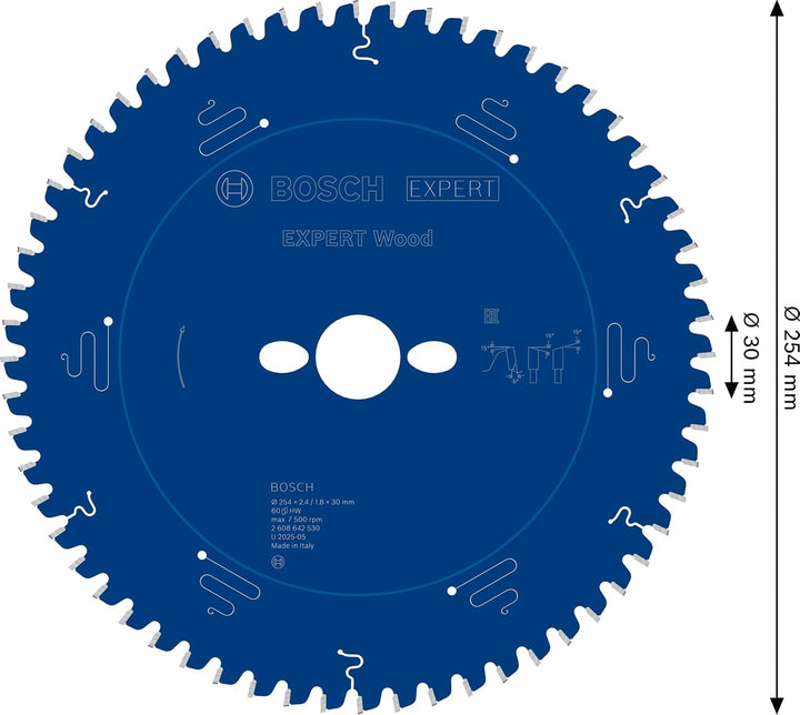 Bosch Accessories Bosch Professional 1x Kreissägeblatt Expert for Wood (Holz, Sägeblatt Ø 254 x 30 x