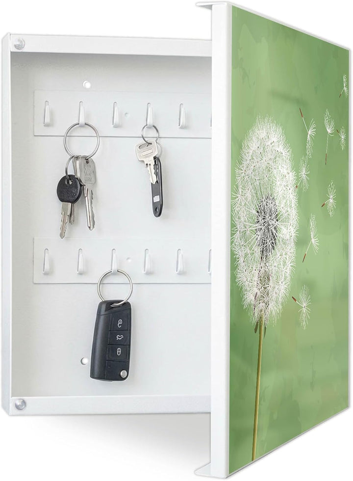 banjado Grosser Schlüsselkasten Metall - Schlüsselbox 30x30cm beschreibbarer mit 32 Haken - Schlüsse