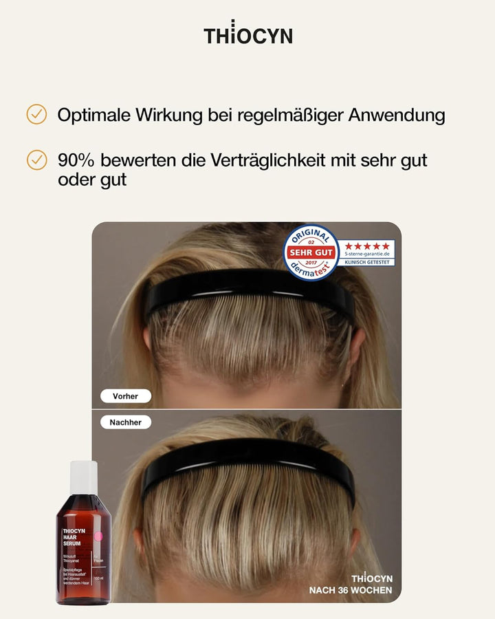 Thiocyn Haarserum gegen Haarausfall Frau 150 ml - Haarwachsstum beschleunigen mit Thiocyanat, Biotin