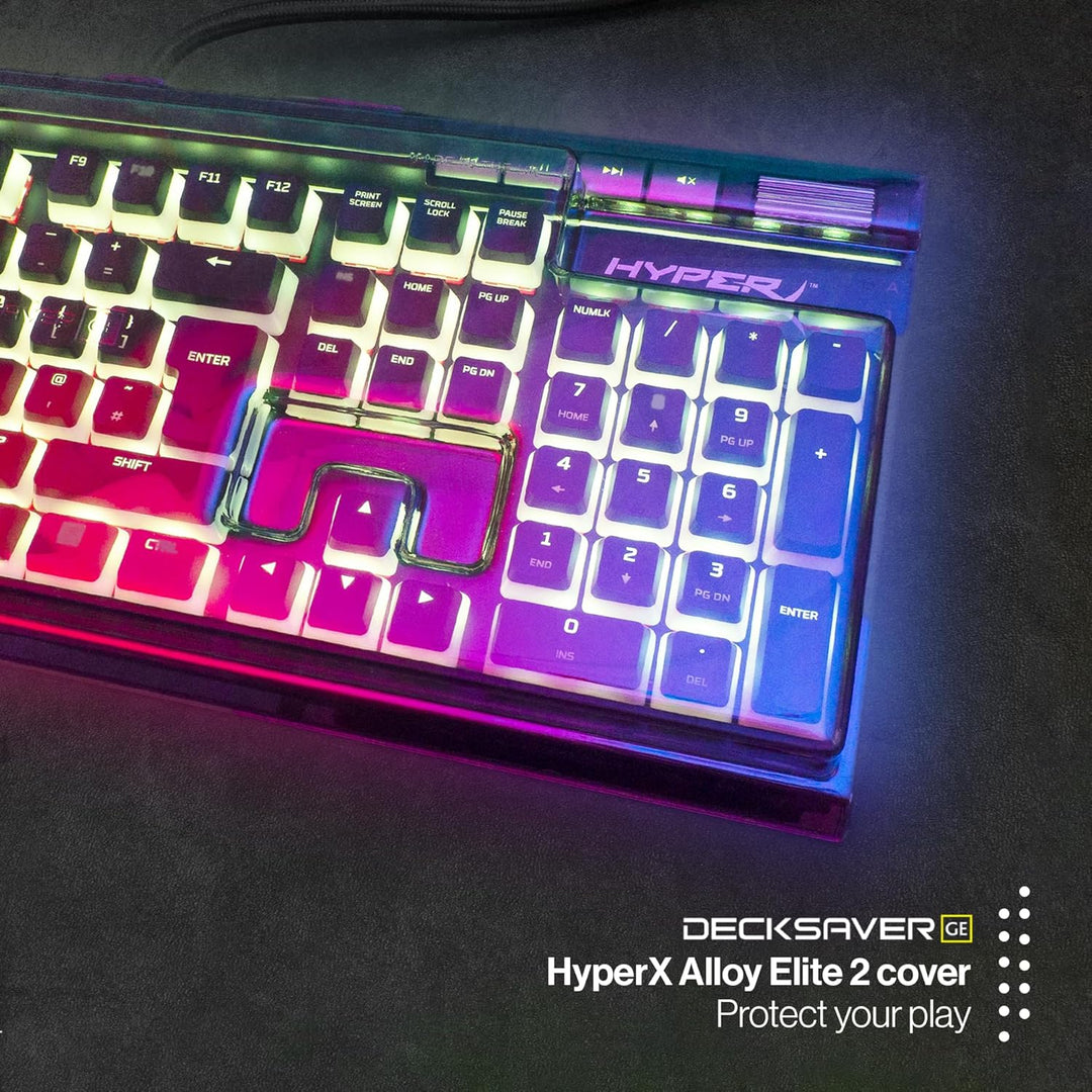 Decksaver Cover für die Hyper X Alloy Elite 2 Tastaturserie - geräucherte/klare Schutzhülle, hergest