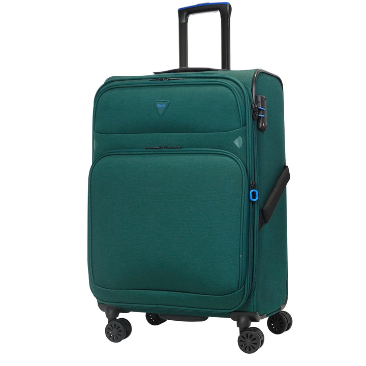 ABISTAB Weichschalenkoffer 4 Rollen dunkel grün Business Koffer Reisekoffer 28 L mit Dehnfalte TSA S