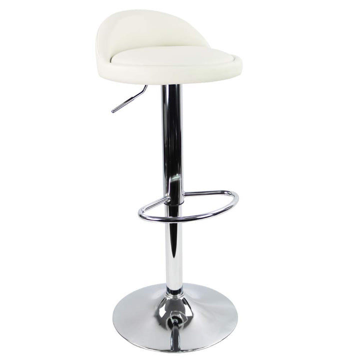 KKTONER Barhocker Tresenhocker höhenverstellbar 60-80cm mit Fussstütze PU Leder Weiss, Weiss