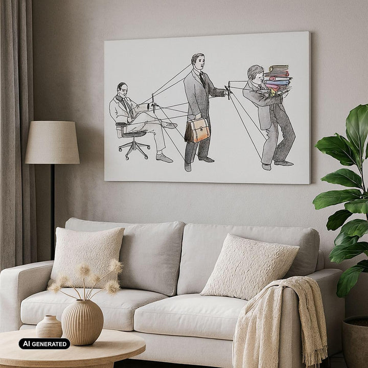 Bilder auf Leinwand 100x70cm Leinwandbild Job Mensch mariniert Illustration Gross Wanddeko Bild Schl
