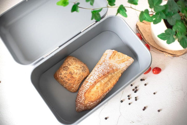 Sendez Brotkasten aus Metall Sichtfenster Brotbox Brotbehälter Rollbrotkasten