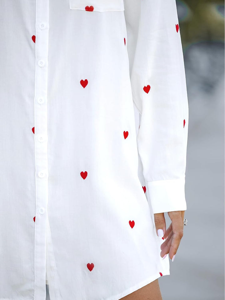 CUPSHE Langarm-Hemdkleid für Damen, durchsichtiges Blusentop mit Knöpfen, weisser Streifen XS White