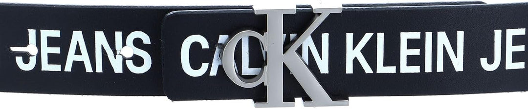 Calvin Klein CKJ Reversible Skinny Mono Belt W100 Snake Chocolate/Logo