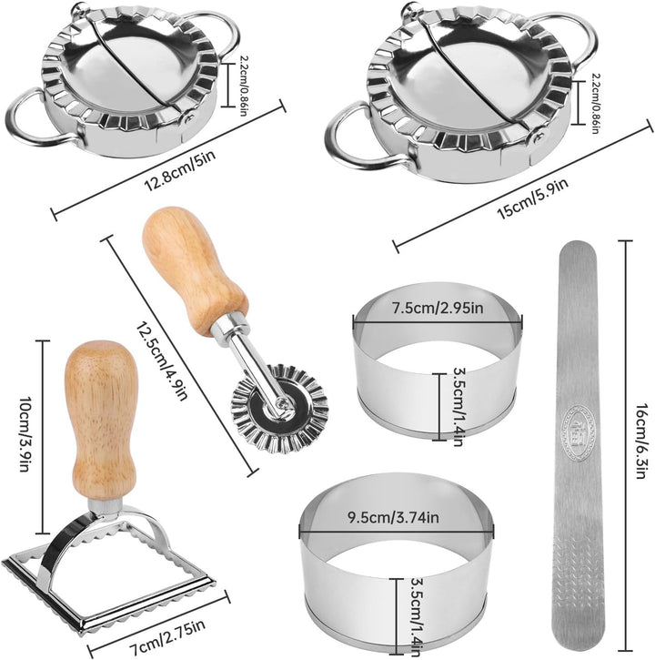 Ezydka Ravioli Former Set 7 Stück Ravioli Maker, Edelstahl Dumpling Maker Teigtaschenformer Mit Ravi