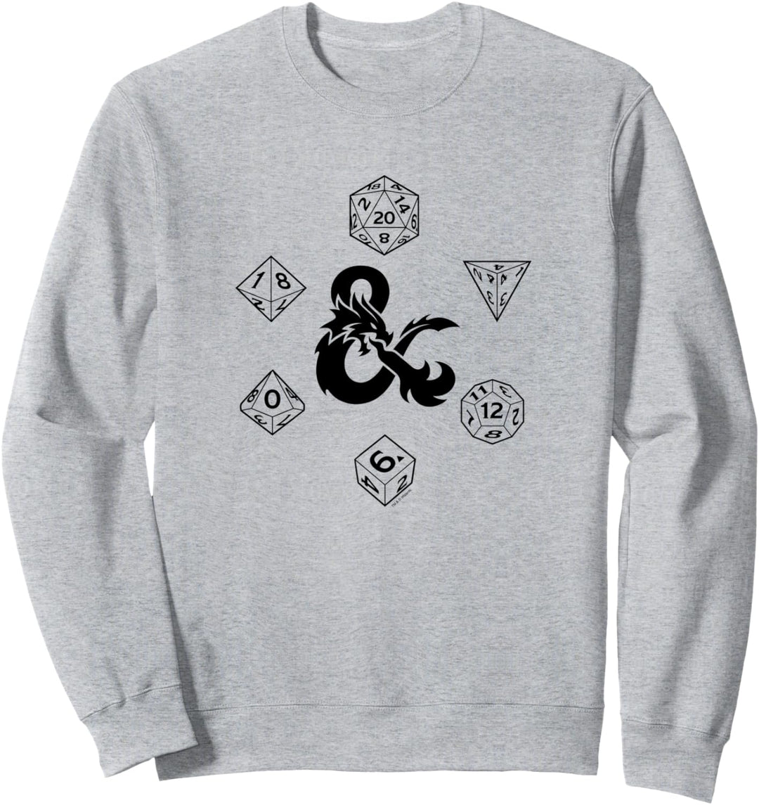 Dungeons & Dragons Hexagon Dice Circle Layout Sweatshirt