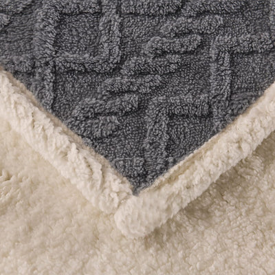 OLDBIAO Kinder Kuscheldecke 70 x 100 cm Grau Weiss Flauschig Extra Weich & Warm Wohndecke Flanell Fl