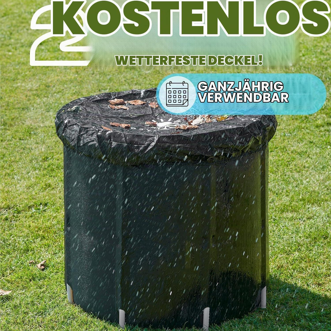 HEYOUTH Eisbad Tonne für Athleten mit Abdeckung,Eisbaden Tonne Faltbar,Aufblasbare Das Eisfass,80*75