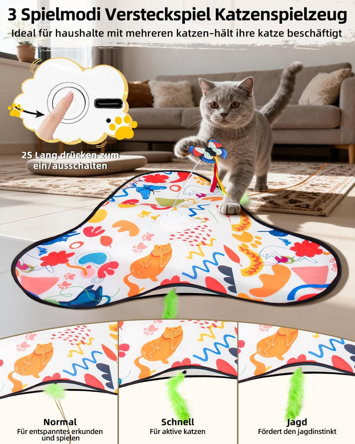 Interaktives Katzenspielzeug, Katzenspielzeug Selbstbeschäftigung, Wiederaufladbar Berührungsaktivie