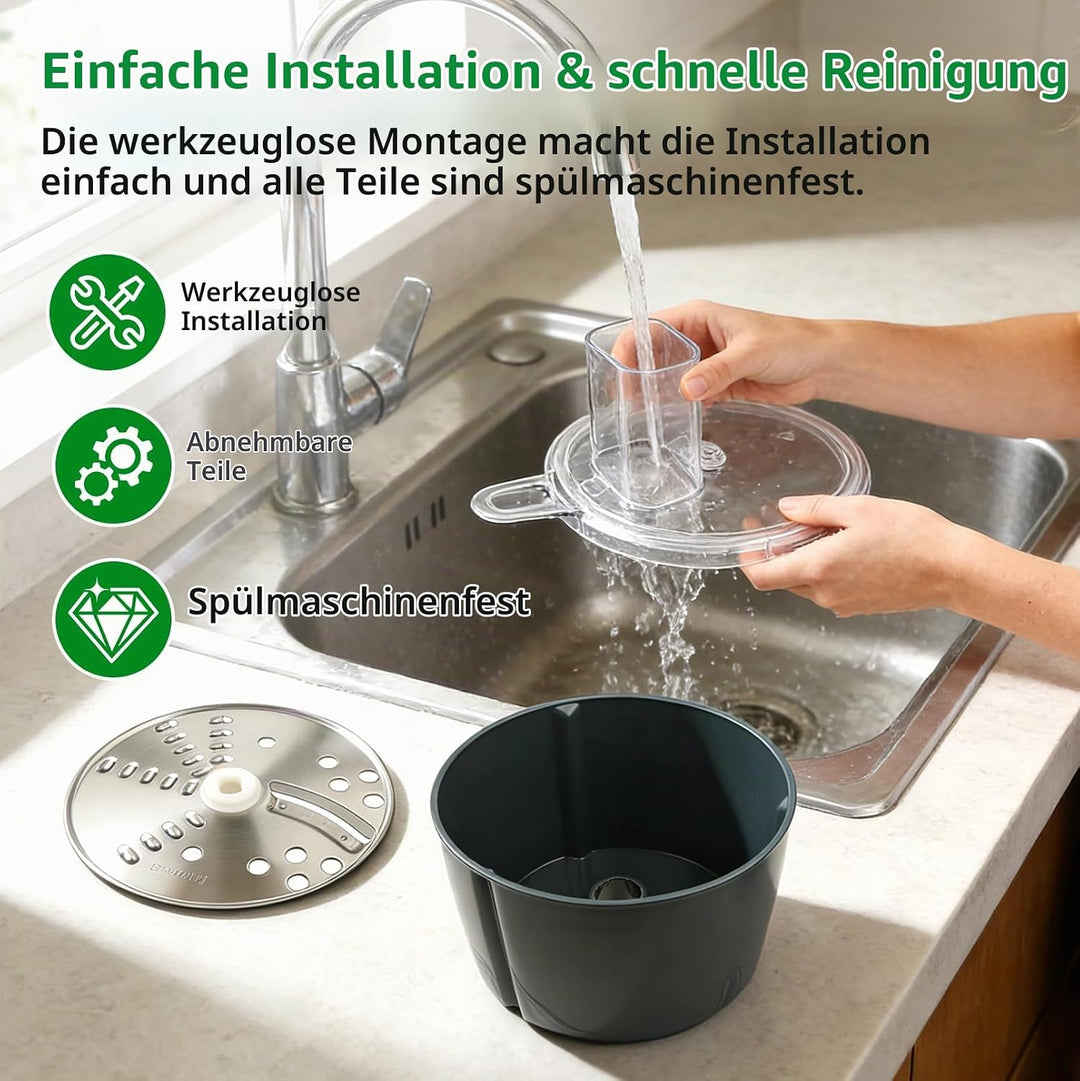 Multifunktionaler Gemüseschneider Kompatibel mit TM5 &amp; TM6 | Spiralschneider aus Edelstahl und ABS,