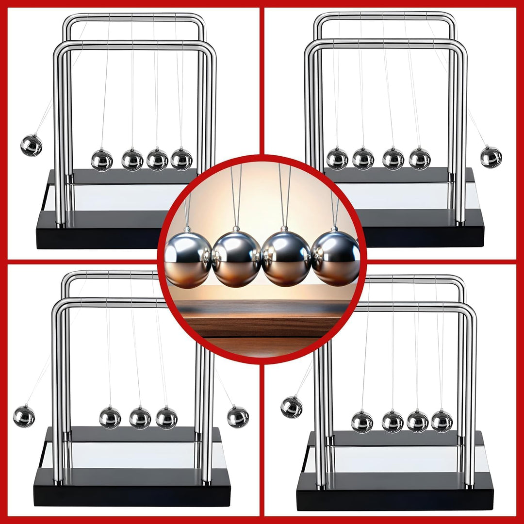 Kugelstosspendel Newton-Pendel 18cm Entspannungs Physik Kugelspiel Deko Schreibtisch-Spiel Büroklass