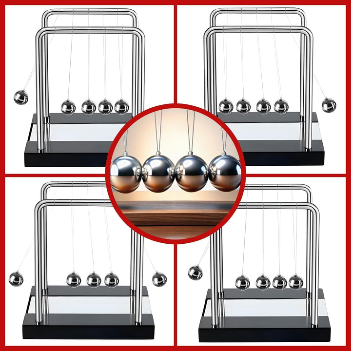 Kugelstosspendel Newton-Pendel 18cm Entspannungs Physik Kugelspiel Deko Schreibtisch-Spiel Büroklass