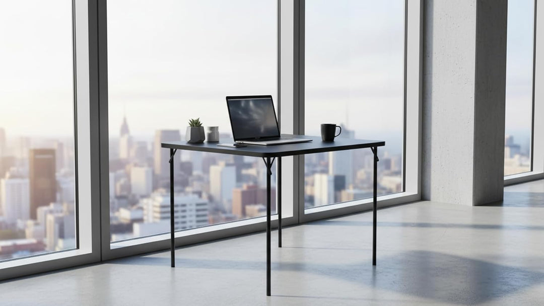 Quadratischer Klapptisch, tragbarer, robuster Kartentisch mit Vinylplatte, für drinnen und draussen,