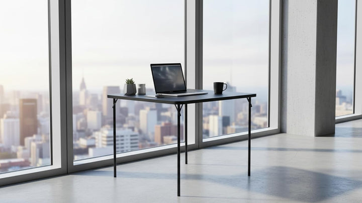 Quadratischer Klapptisch, tragbarer, robuster Kartentisch mit Vinylplatte, für drinnen und draussen,
