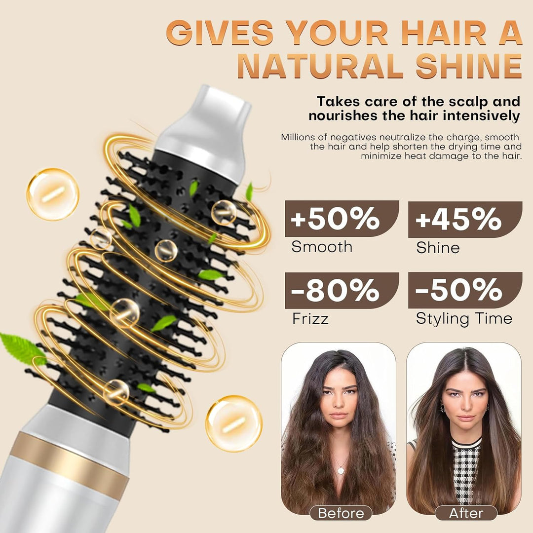 Airstyler 5 in 1, 1000W Warmluftbürste Set mit Lockenstab Automatisch, Air Styler Thermal Brush Haar
