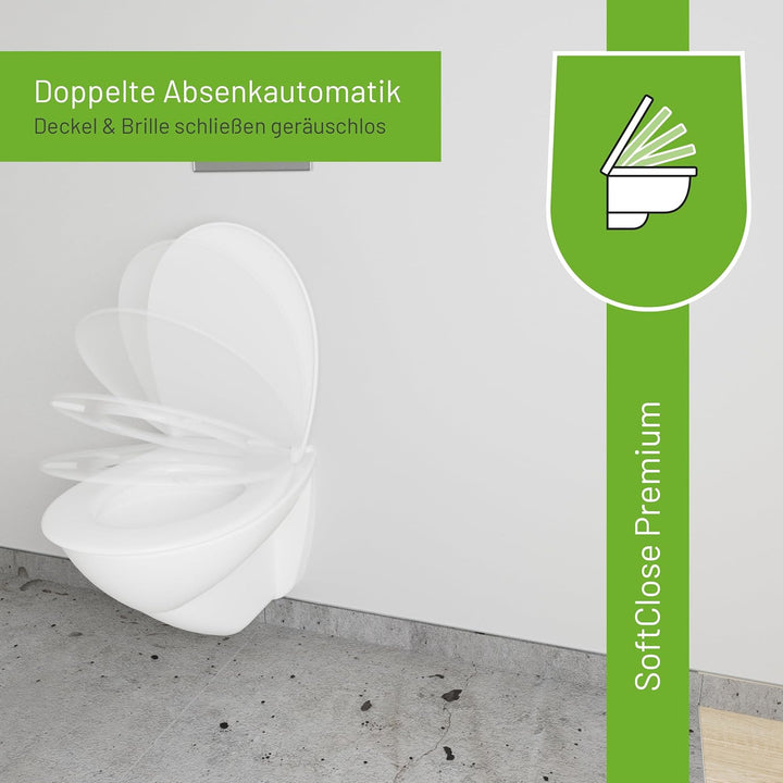 LUVETT® WC-SITZ C290, oval, doppelte Absenkautomatik Softclose, einfache Reinigung,Toilettendeckel a
