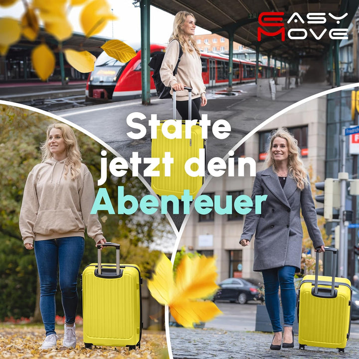 ABS Hartschalenkoffer - Ergonomisch & Sicher - Mittelgrosser Trolley Koffer mit 360° Rädern, Zahlen-