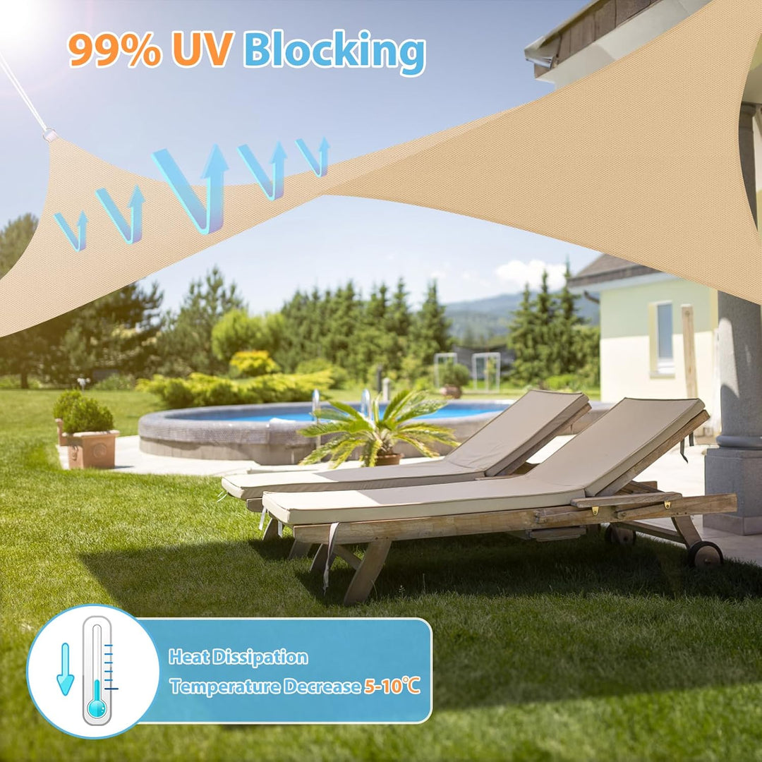 Sonnensegel 4x5m, Sonnenschutz Wasserdicht Windschutz Sonnensegel UV Schutz 99% Sunsegel mit Ösen Sc