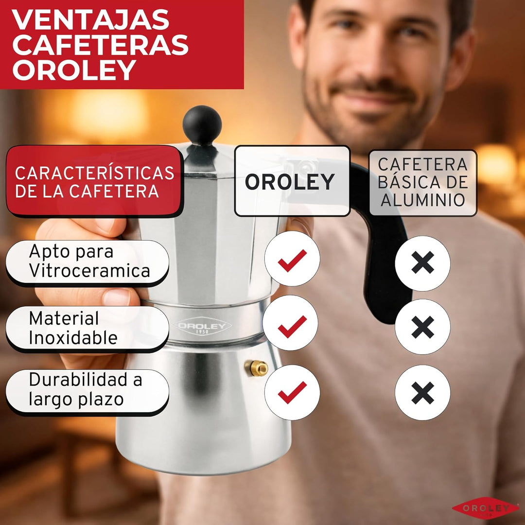 Oroley Touareg, Kaffeekocher (Aluminium, Herd, Aluminium, für gemahlenen Kaffee, Espresso, Espresso)