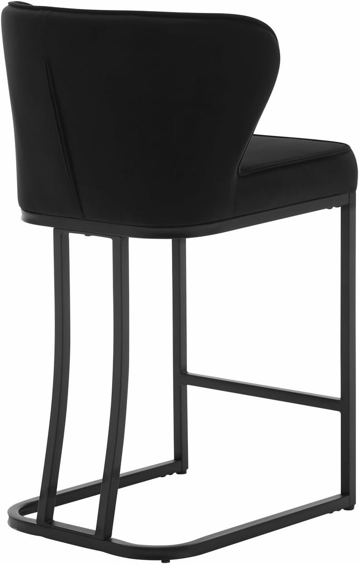 WOLTU Barhocker 2er Set, Barstuhl mit Rückenlehne, Bistrohocker, Schwarz | Tresenhocker, Design-Hock