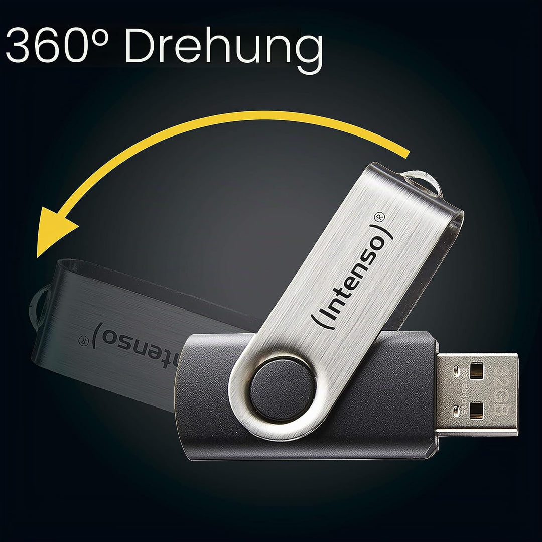 Intenso Basic Line 64 GB USB-Stick USB 2.0 Silber/schwarz (Packung mit 2) 64GB (Packung mit 2) Basic