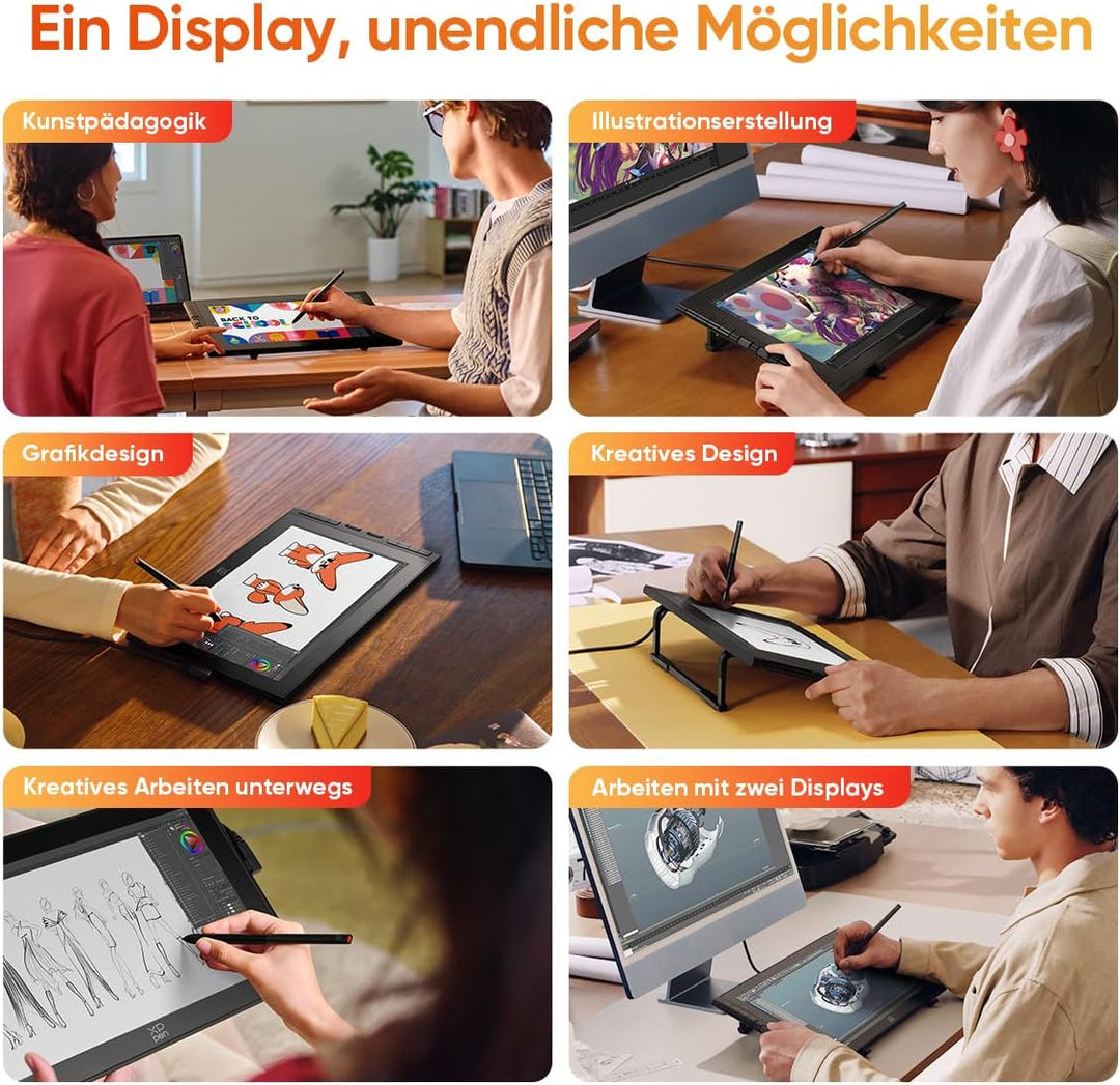 XPPen 15,4 Zoll Grafiktablett mit Display, Artist 16 3rd (2026 Version), X4 Smart Chip Stylus, 16384
