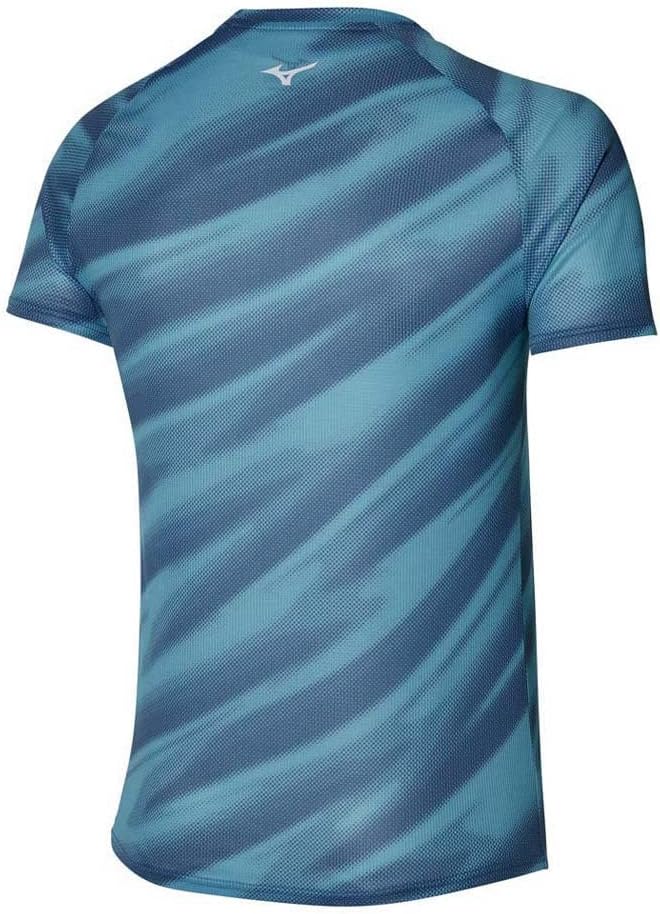 Mizuno Herren Dryaeroflow Graphic Tee T-Shirt XL Blaue Asche, XL Blaue Asche