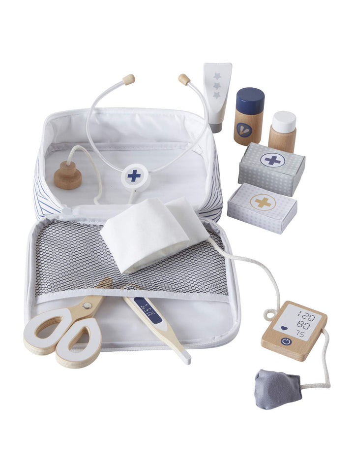 VERTBAUDET Doktor-Set für Puppen, aus Holz, Weiss, TU
