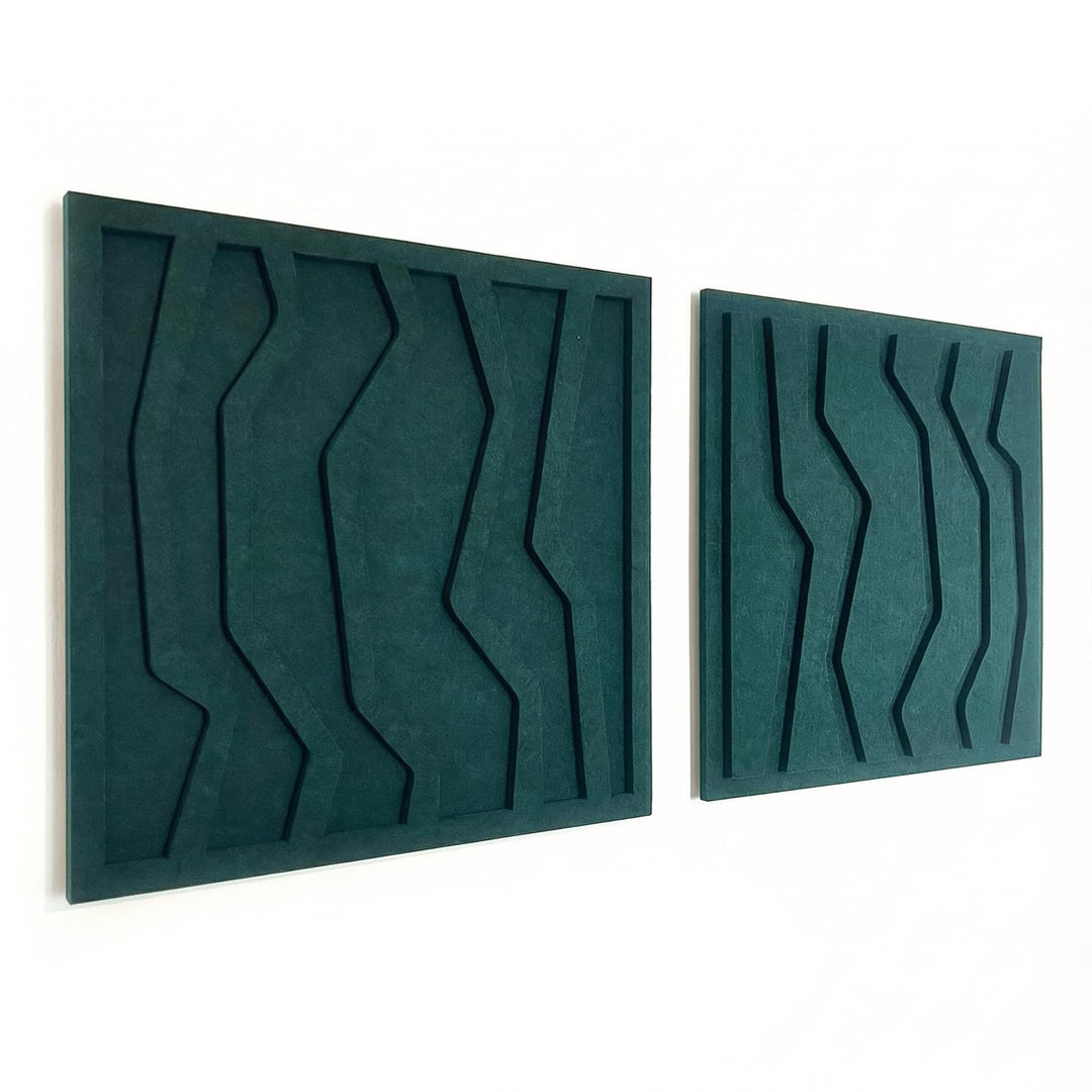 NIC’BRUX® Akustikpaneele 4er Set 40x40 cm – Modernes Akustikbild Wanddesign aus PET-Filz | Schallabs