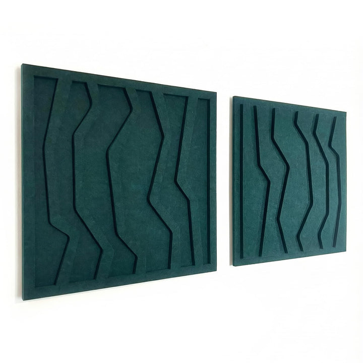 NIC’BRUX® Akustikpaneele 4er Set 40x40 cm – Modernes Akustikbild Wanddesign aus PET-Filz | Schallabs