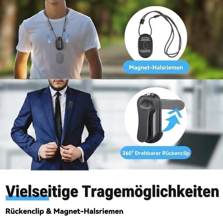 Mini Kamera 1080P Bodycam Action Cam mit Magnetclip &amp; 360° Drehclip, Tragbare Mini Action Cam Wasser