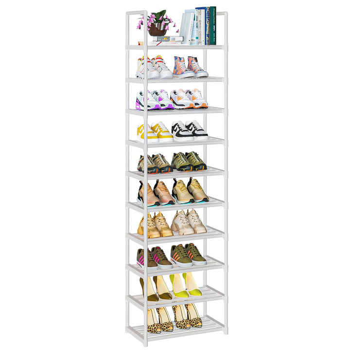 OYREL Schuhregal 10 Ebenen Platz Sparen, Schuh-Organizer Grosse Kapazität für 20-25 Paar Schuhe, Met