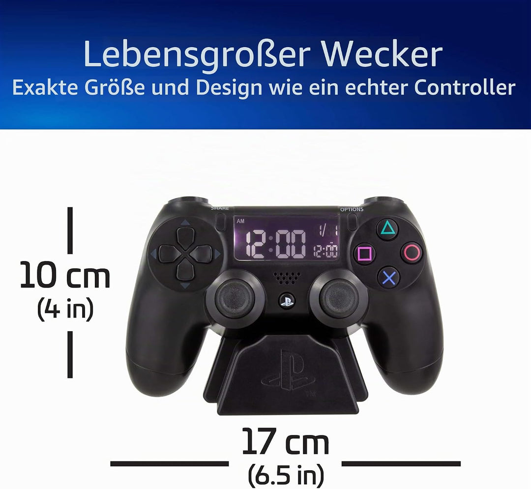Paladone Digital Wecker LCD | PS4 Dualshock Controller Design | Verwenden Sie die Tasten, um Uhrzeit