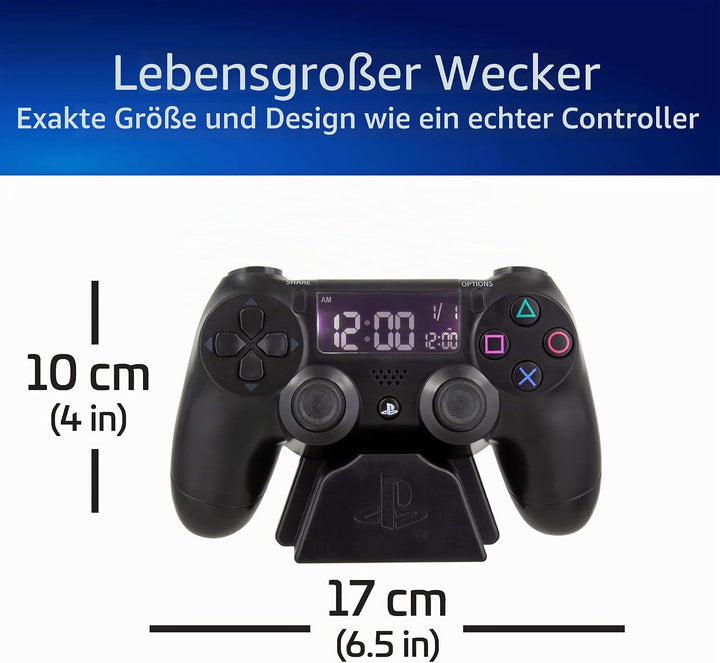 Paladone Digital Wecker LCD | PS4 Dualshock Controller Design | Verwenden Sie die Tasten, um Uhrzeit