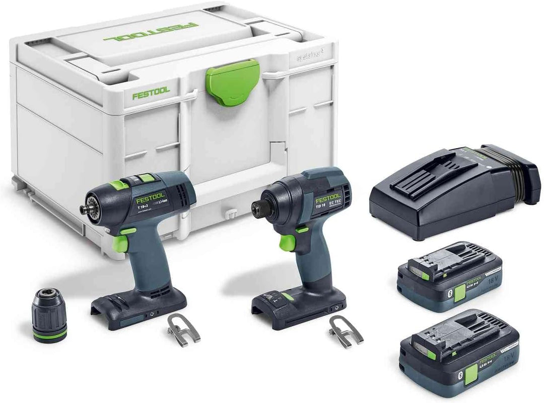 Festool Schrauber- und Bohrer-Set TID 18 HPC 4,0 I-Set T18 (mit TID 18, T 18+3, Akkupacks BP 18 Li 4