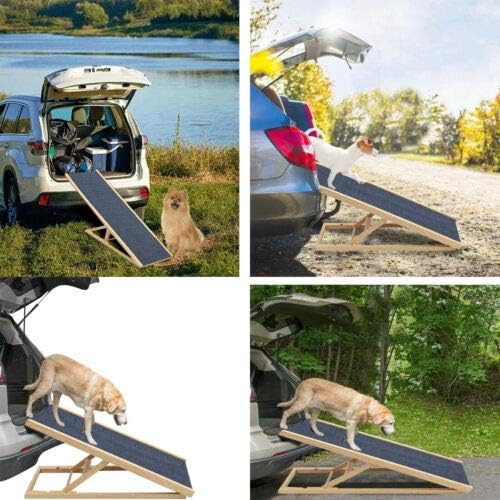 Hundetreppe für Auto Bett Klappbar,Hunderampe aus Tannenholz,Hundetreppe 60 cm hoch für grosse und k