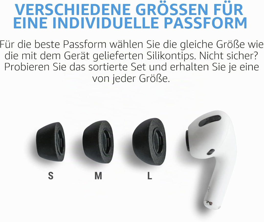Comply Premium Schaumstoff-Ohrpassstücke, kompatibel mit AirPods Pro, Version 2.0, grosse Grösse, 3