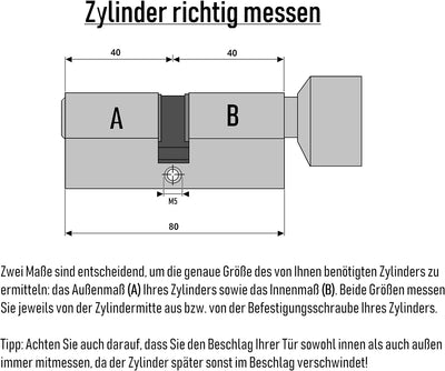 2x Knaufzylinder KSN 80 mm 40/40 gleichschliessend inkl. 10