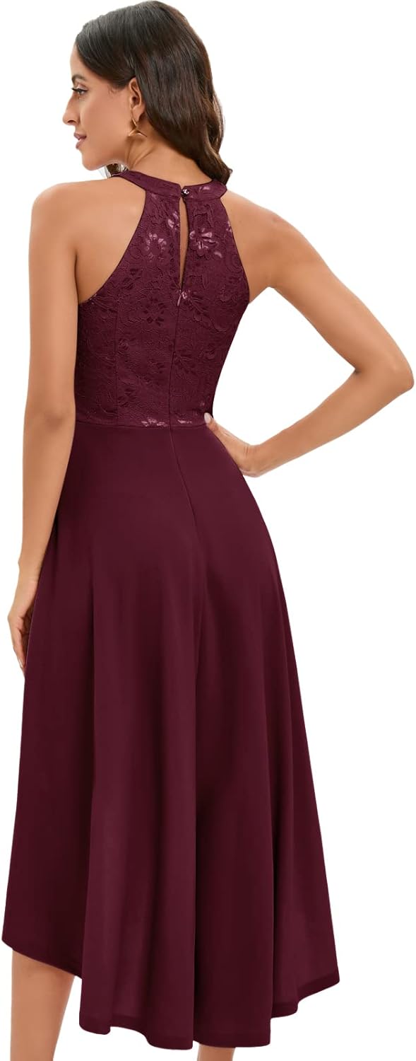 Bbonlinedress Abendkleider elegant für Hochzeit gast festliches Kleid Damen Neckholder Konfirmations