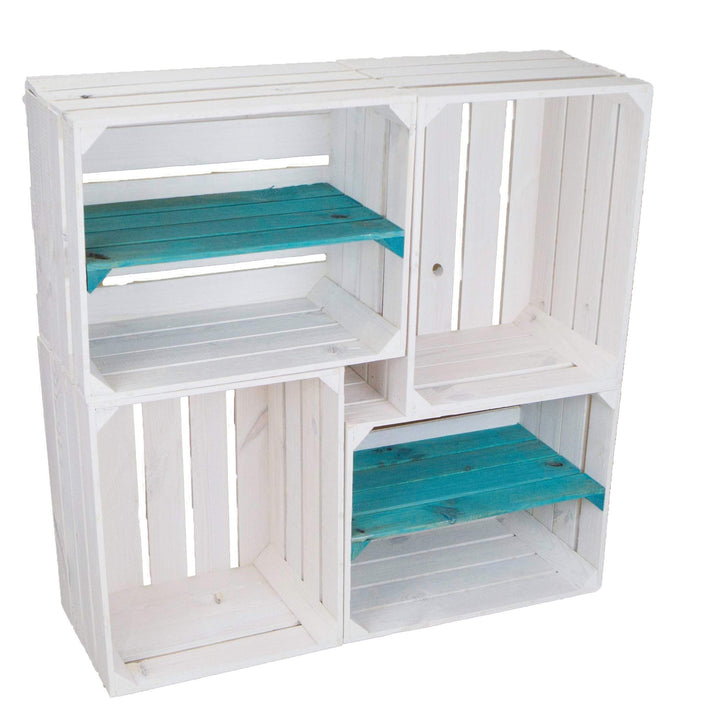 4er set massive Obstkiste Apfelkiste Weinkiste aus dem Alten Land +++ 50 x 40 x 30 cm (NEU WEISS 2 x