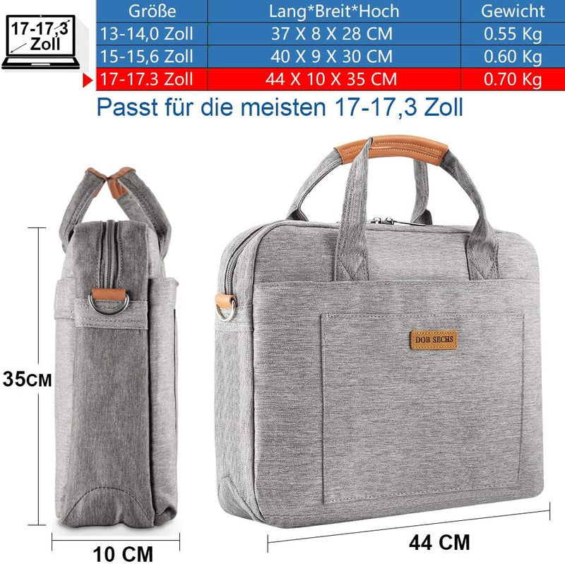 DOB SECHS 17.3 Zoll Laptoptasche Aktentaschen Handtasche Tragetasche Schulter Tasche Notebooktasche