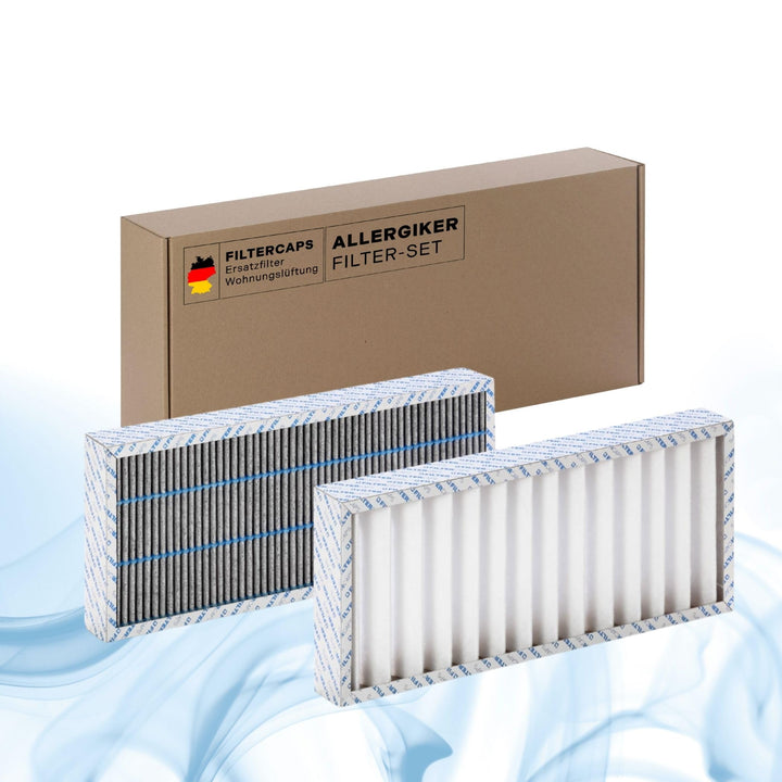 FILTERCAPS Filter für Pluggit Avent P300, Ersatzfilterset G4+F7 AKTIVKOHLE, Ersetzt APFG4F7-300, Luf