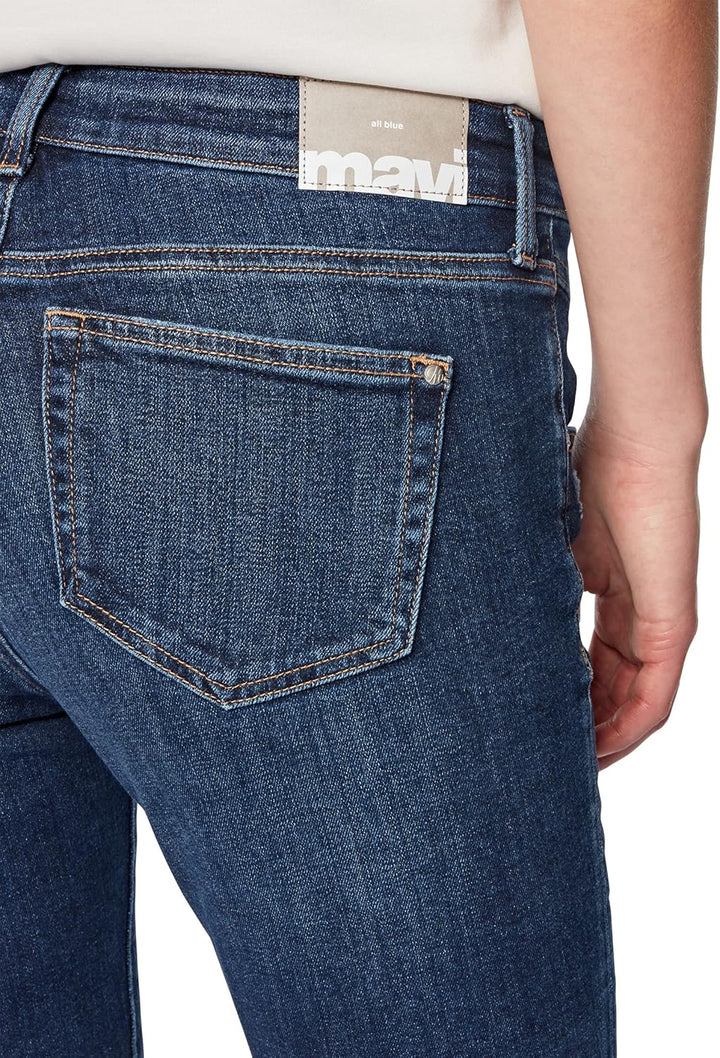 Mavi Damen Damen Jeans Hose Adriana Stretchdenim Light Indigo Glam [22737] 24W / 28L Dark Brushed De