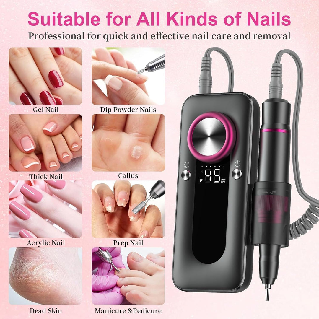 Elektrische Nagelfräser 45000 U/min Wiederaufladbare Professionelle Elektrische Nagelfeile 4000mAh U