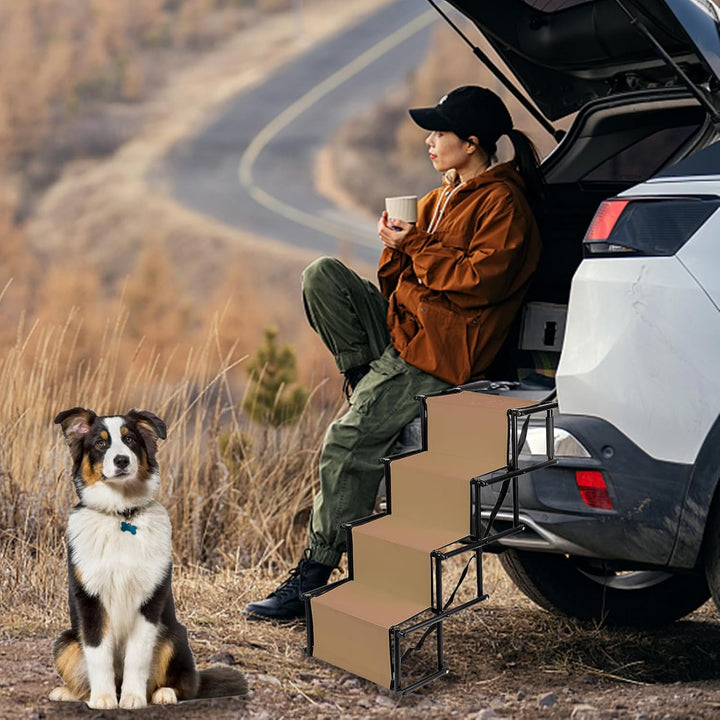 Hundetreppe Auto Klappbar, Hunderampe Auto, Autorampe Hundeleiter Faltbar, Gelenkschonende Hunderamp